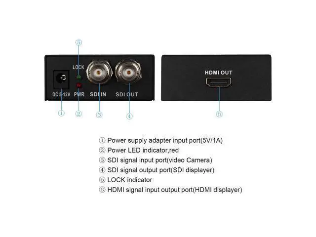 Alt view image 3 of 7 - Vszerda SDI to HDMI + Sdi Converter with SDI Loop Out Top Grade Product Support SD-SDI/HD-SDI/3G-SDI to HDMI for Monitor Audio Video