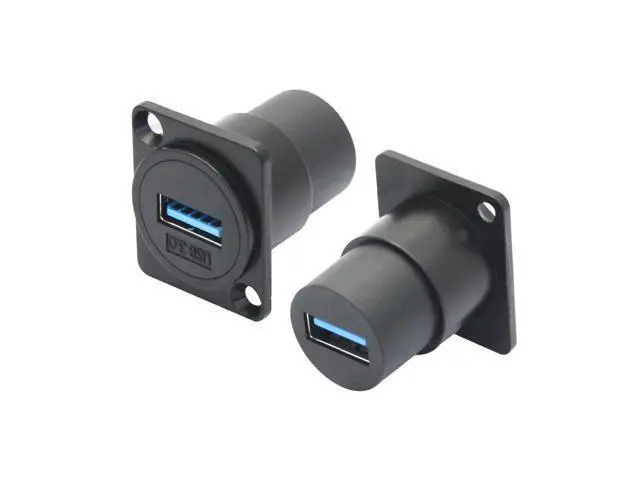 Alt view image 2 of 7 - Vszerda 2Pcs USB 3.0 Panel Mount Connector Socket, D-Type USB 3.0 Through Data Female to Female Coupler with Install Screw, USB High Speed Data Extension Adapter