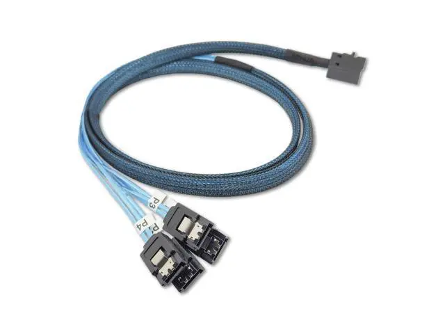 Alt view image 5 of 5 - Vszerda Internal HD Mini SAS Cable SFF-8643 to 4 SATA Digital Black Cord (2 Cables, 0.5 M / 1.6 Feet)
