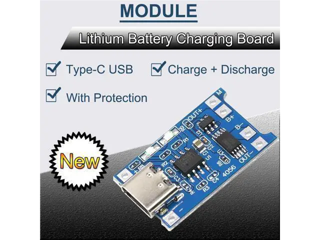Alt view image 3 of 7 - Vszerda 10PCS 1A High Current 18650 Lithium Battery Charging Board 5V Type-C USB Interface Input Charge Module with Double Protection