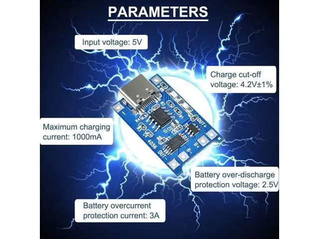 Alt view image 5 of 7 - Vszerda 10PCS 1A High Current 18650 Lithium Battery Charging Board 5V Type-C USB Interface Input Charge Module with Double Protection