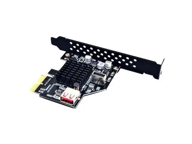 Alt view image 2 of 7 - Vszerda USB 3.1 Front Panel Socket USB 2.0 to PCI-E Express Adapter Card for Motherboard Black