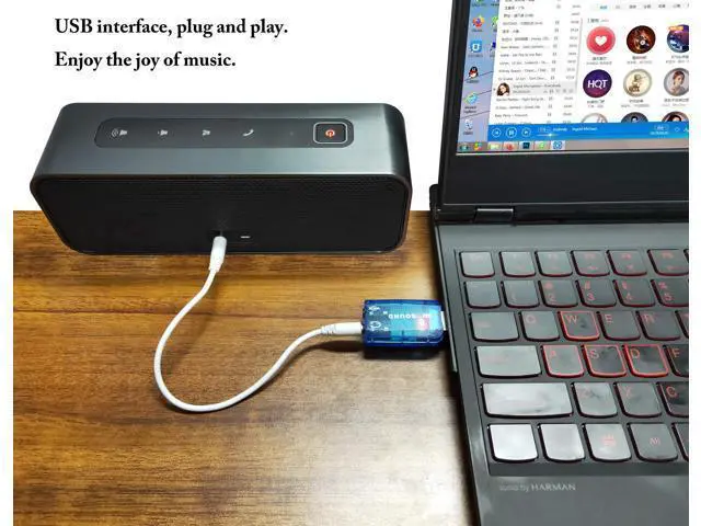 Alt view image 3 of 7 - Vszerda External 5.1 USB Stereo Sound Card USB 2.0 to 3D Audio Sound Card Adapter Virtual 5.1 Channel for Windows and Mac, PC, Notebook with 3.5mm Headphone and Microphone - 2 Pack(Blue)