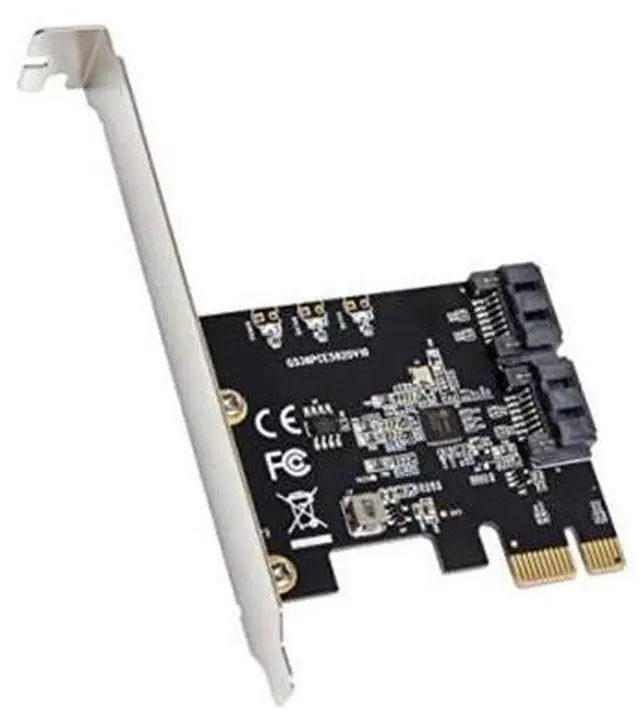Main image of Vszerda 2 Port SATA III Expansion Card with Low Profile Bracket - 6Gbps SATA 3.0 Controller PCI Express x1 Jmicro Chipset for Windows10/8/7/XP/Vista/Linux