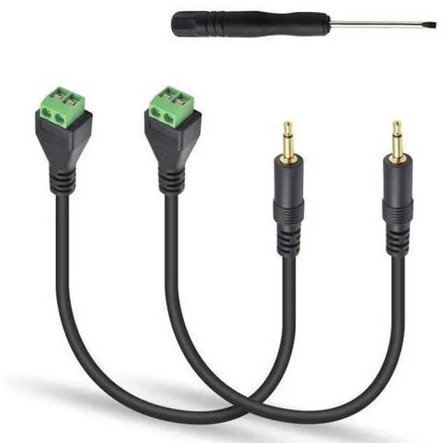 Main image of Vszerda 3.5mm Screw Terminal Connector, 2Pack 3.5mm (1/8") TS Mono Male to 2 Pin Screw Terminal Female Headphone Balun Solderless Converter Adapter Cable (30cm)