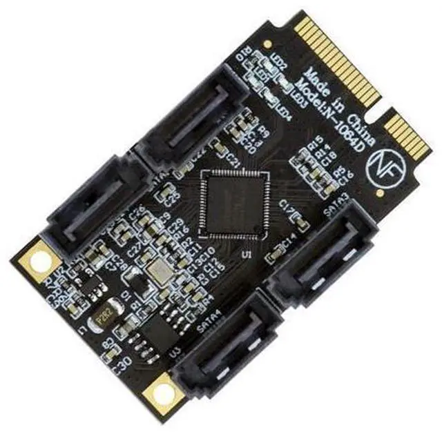 Main image of Vszerda Mini PCI Express PCI-E to SATA 3.0 Extension Card, 4-Ports Adapter Converter 6Gbps Hard Drive for SSD