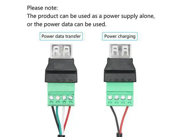 Alt view image 3 of 7 - Vszerda 2Pcs USB 2.0 A Female to 4 Pin Screw Terminal Adapter, USB A Quick Connect Solderless Connector Converter, for USB Device Charging and Data Transfer