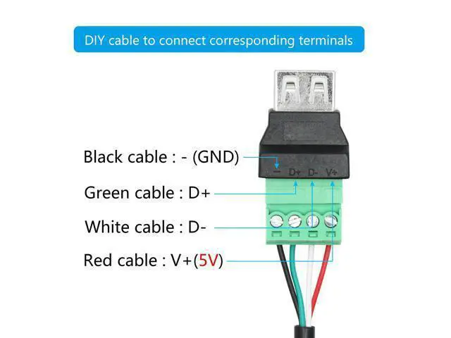 Alt view image 5 of 7 - Vszerda 2Pcs USB 2.0 A Female to 4 Pin Screw Terminal Adapter, USB A Quick Connect Solderless Connector Converter, for USB Device Charging and Data Transfer