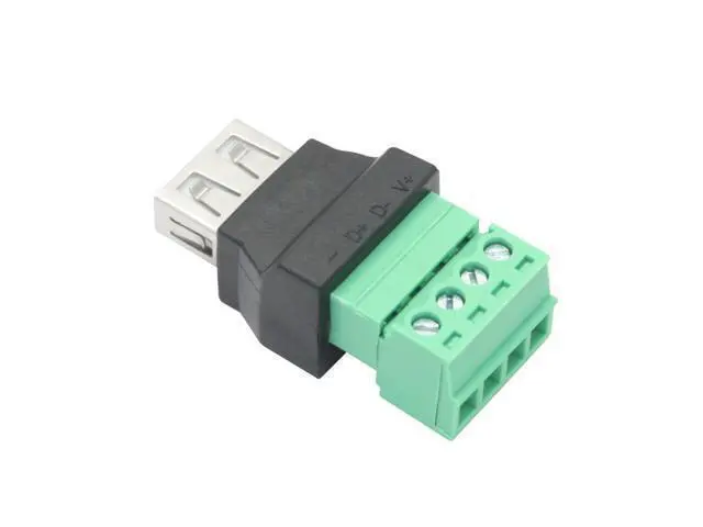 Alt view image 6 of 7 - Vszerda 2Pcs USB 2.0 A Female to 4 Pin Screw Terminal Adapter, USB A Quick Connect Solderless Connector Converter, for USB Device Charging and Data Transfer