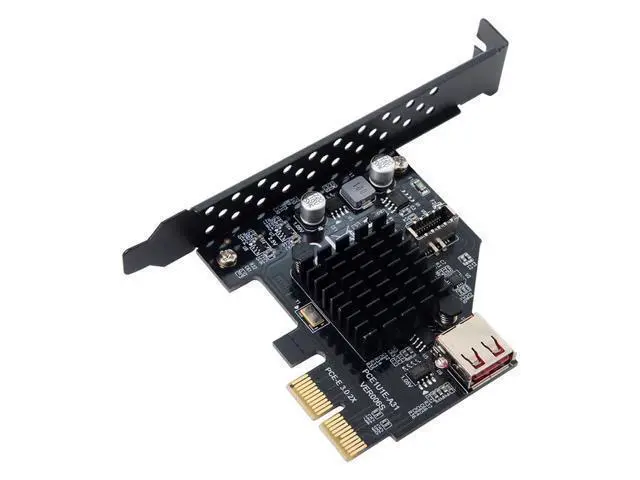 Alt view image 7 of 7 - Vszerda USB 3.1 Front Panel Socket USB 2.0 to PCI-E Express Adapter Card for Motherboard Black