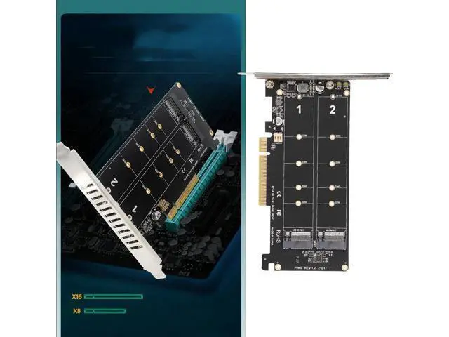 Alt view image 4 of 7 - Vszerda M.2 NVME SSD M Key to PCIE X8 Adapter Card, PCIE to NVME Drive Expansion Card, 32Gbps SSD PCIE 3.0/4.0 Adapter for Desktop PC, PCI E Full Channel Full Speed(ph45)