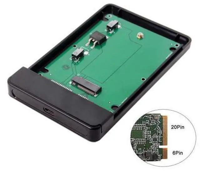 Alt view image 5 of 7 - Vszerda USB-C Type-C to SATA Adapter 20+6Pin Thinkpad X1 Carbon SSD Converter Hard Disk Case Enclosure