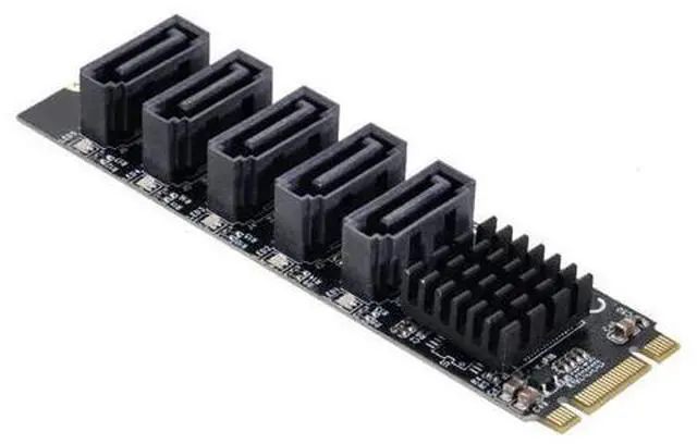 Alt view image 5 of 7 - Vszerda NGFF Key B+M to SATA 3.0 6Gbps 5 Ports Adapter Converter Port Select JMB575