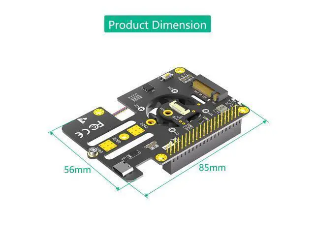 Alt view image 4 of 7 - Vszerda M.2 NVMe to PCIe 3 in 1 Combo Adapter Card with Cooler Fan and Automatic Discoloration LED for Raspberry Pi 5 (Support 2230,2242,2280 SSD)