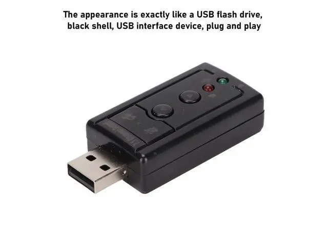 Alt view image 4 of 7 - Vszerda 7.1 Channel USB External Sound Audio Adapter Laptop PC Sound Built in Amplifier and Volume Controls with 3.5MM Ports and Microphone for Wins/for Android