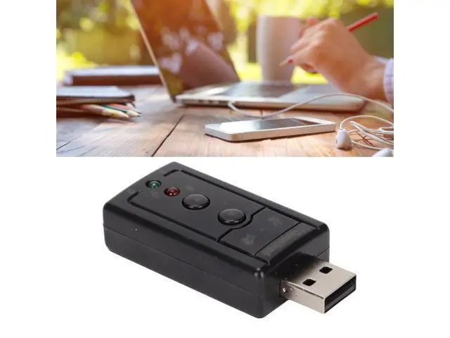 Alt view image 7 of 7 - Vszerda 7.1 Channel USB External Sound Audio Adapter Laptop PC Sound Built in Amplifier and Volume Controls with 3.5MM Ports and Microphone for Wins/for Android