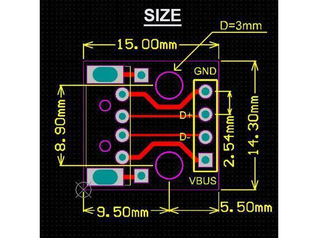 Alt view image 4 of 7 - Vszerda 10 Pcs USB 2.0 Male to DIP Adapter 2.54mm 4 Pin USB 2.0 to DIP Converter Breakout Board for DIY Power Supply with 40 Pin Header
