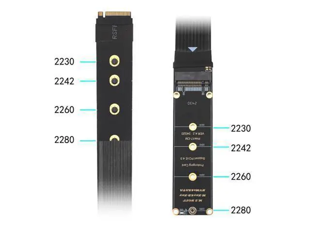 Alt view image 7 of 7 - Vszerda M-Key NVME Male to Female Extension PCI Express Cable 30cm PCI-E 4.0 for Mainboard SSD 2230/2242/2260/2280