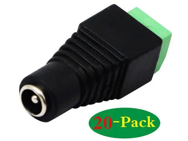 Alt view image 3 of 7 - Vszerda DC 5.5 X 2.1mm Adapter - 2.1mm to 5.5mm Female Barrel Power Jack to 2 Pin/Way Female Bolt Screw Type Terminals Connector for CCTV Security Camera, LED Strip Light (20 Pack)