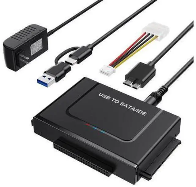 Main image of Vszerda USB to SATA Adapter, Hard Drive Reader IDE to USB Adapter Data Converter for 2.5 3.5 HDD SSD with 12/2A Power Adapter