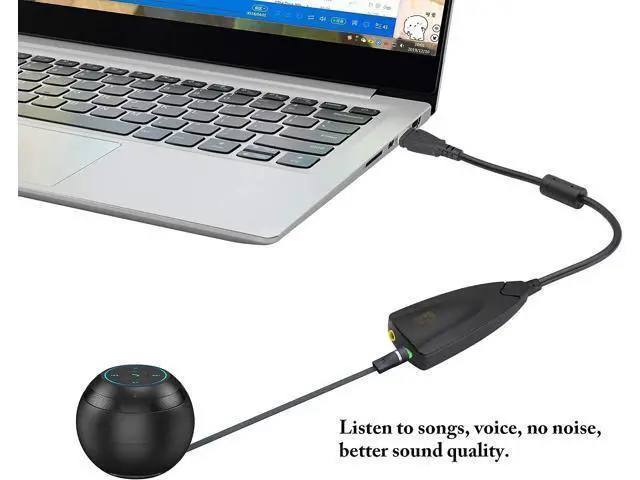 Alt view image 6 of 7 - Vszerda USB External Stereo Sound Adapter 5hv2 Multi-Function USB 2.0 External 3D Virtual 7.1 Channel Sound Card Adapter with 3.mm Headphone Mic Jack for Mac Win 7 PC Laptop Desktop