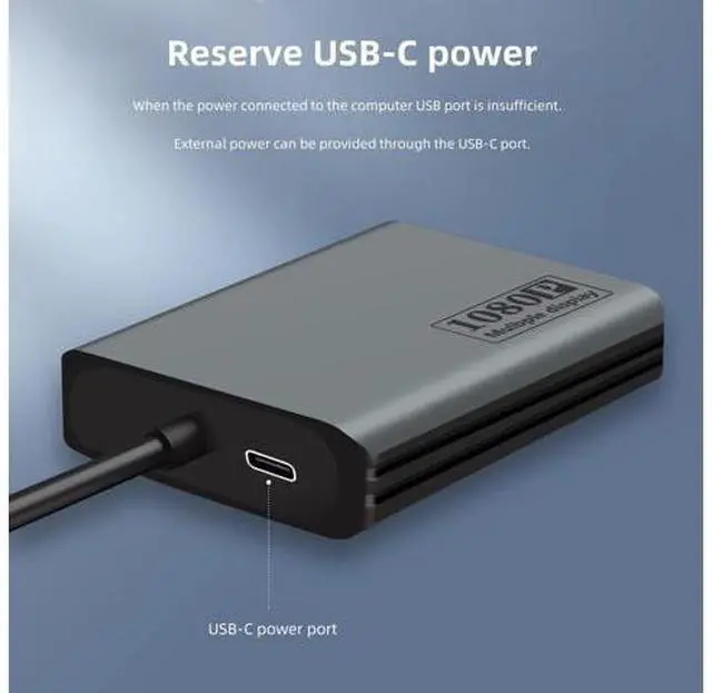 Alt view image 7 of 7 - Vszerda USB C/A 3.0 to Dual HDMI Adapter,MST USB C/A 3.0 to 2X HDMI Monitor Converter, HDM I Splitter for Dual Monitors, Support 3 Different Screens (Extend & Mirror) for Windows & Mac