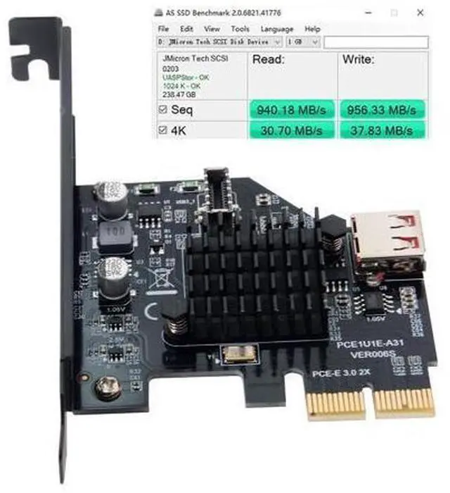 Alt view image 6 of 7 - Vszerda 10Gbps USB 3.1 Type-E IDC Front Panel Socket & USB 2.0 to PCI-E Express Card Adapter ASM3142 Chipset for Desktop Motherboard