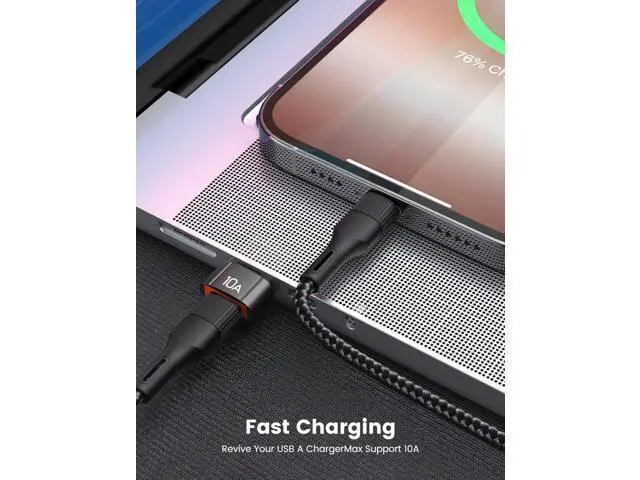 Alt view image 4 of 6 - Vszerda 20Pack 200W USB C to USB Adapter, with Fast Charging & 480MB Data Transfer, USB C Converter for Apple Watch Ultra iWatch Series 8 7,iPhone 16 15 Plus Pro Max,Black