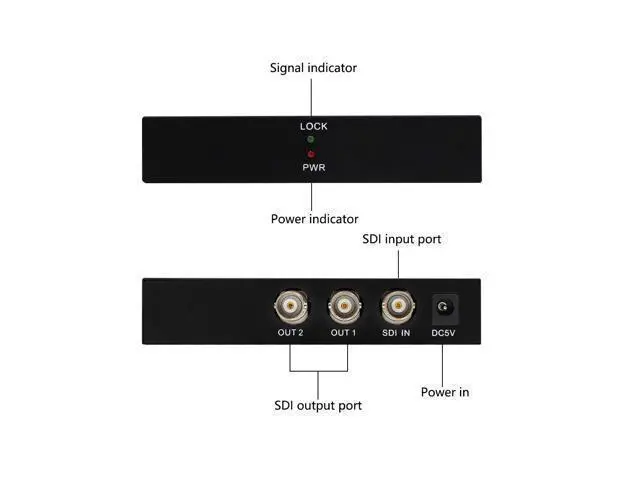 Alt view image 4 of 6 - Vszerda SDI Splitter 1x2 Multimedia Split SDI Extender 1 to 2 Ports Adapter Support 1080P TV Video for Projector Monitor Camera