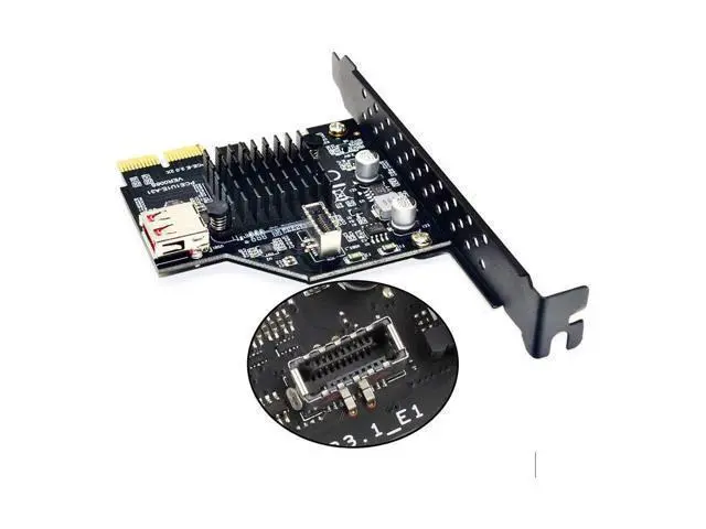Alt view image 5 of 6 - Vszerda PCIe to USB 3.1 Type E Front Panel Socket Adapter Card Express for Motherboard