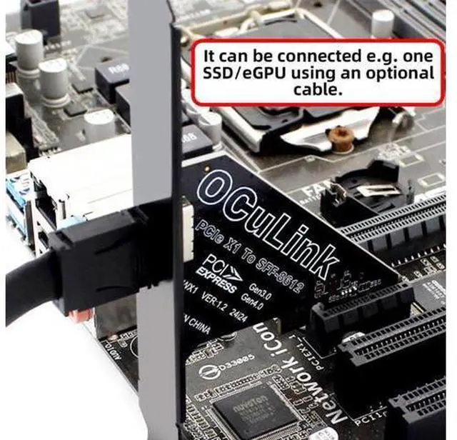 Alt view image 3 of 7 - Vszerda PCI-Express 4.0 1x to Oculink SFF-8612 SFF-8611 Host Card for U.2 SSD eGPU External Graphics Card Dock PCIE