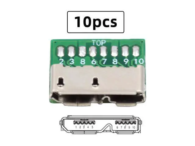 Alt view image 6 of 7 - Vszerda 10pcs/Set DIY OEM Micro USB 3.0 10Pin Female Socket Mount SMT Type Receptacle PCB Board for USB Disk
