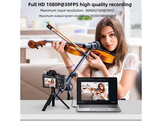 Alt view image 3 of 7 - Vszerda Video Capture Card, HDMI to USB Capture Card for Streaming, 1080P 60fps Video Capture Device for Game Recording, Compatible for Windows,Quest 3, Switch, OBS, PS4/PS5
