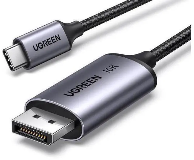Main image of UGREEN USB C to DisplayPort 2.1 Cable 16K@30Hz 8K@120Hz 40Gbps Thunderbolt 4/3 to DisplayPort Cord Alu Braided Compatible iPhone 17/16 Pro Max, Galaxy S25, MacBook Pro/Air, iPad, Mac mini, XPS, 3.3FT