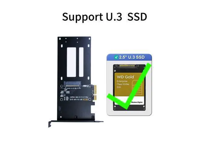 Alt view image 2 of 5 - Vszerda PCIe5.0 X4 to U.3 (SFF-8639) NVMe SSD Adapter, for U.3 NVMe SSD, Applicable to Windows Server/Windows/Linux/VMwareESX/ESXi/Freebsd/Centos/Ubuntu System