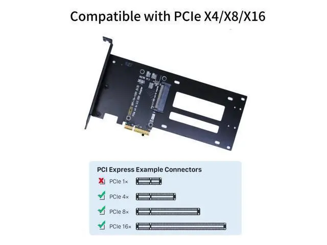 Alt view image 4 of 5 - Vszerda PCIe5.0 X4 to U.3 (SFF-8639) NVMe SSD Adapter, for U.3 NVMe SSD, Applicable to Windows Server/Windows/Linux/VMwareESX/ESXi/Freebsd/Centos/Ubuntu System