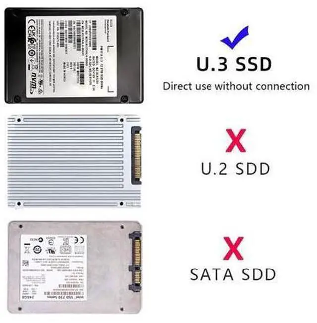 Alt view image 4 of 7 - Vszerda PCI-E 4.0 X4 Lane to NVMe PCIe SSD U.3 U3 Kit SFF-8639 Host Adapter for Motherboard PM1735