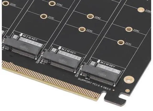 Alt view image 6 of 7 - Vszerda M.2 NVMe SSD to PCIE X16 Adapter, M Key M.2 PCIe x16 Controller Expansion Card, High Speed Raid Card, 4 Port SSD Array Card with Individual LED Indicator