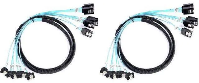Main image of Vszerda SATA-III Cable:1M 6Pcs/Set 90-Degree SATA Right-Angle Cable Angled to Straight Bundled SAS 6Gbps Data Replacement for Server-Raid SDD HDD CD DVD Drives (3.3FT) (Pack of 2)
