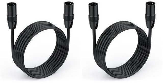 Main image of Vszerda XLR Cable Male to Male, 3 Pin XLR Microphone Cable with Oxygen-Free Copper, Gold Plated Mixer Patch Cord for Mixer, Recording Studio, 5ft (Pack of 2)