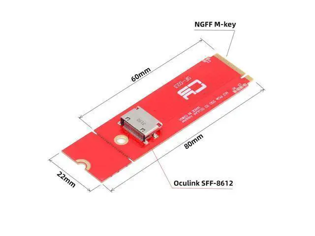 Alt view image 5 of 7 - Vszerda PCI-E 3.0 PCI-Express 4.0 NVME M.2 M-Key to Oculink SFF-8612 SFF-8611 Host Adapter for PCIe U.2 eGPU SSD 2260 2280