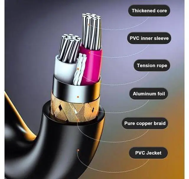 Alt view image 3 of 7 - Vszerda XLR Cable Male to Male, 3 Pin XLR Microphone Cable with Oxygen-Free Copper, Gold Plated Mixer Patch Cord for Mixer, Recording Studio, 5ft (Pack of 2)