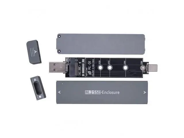 Alt view image 2 of 7 - Vszerda Type-C USB3.0 to Combo NVME M-Key M.2 NGFF SATA SSD PCBA Case 2280/2242/2230mm Adapter RTL9210B Chipset