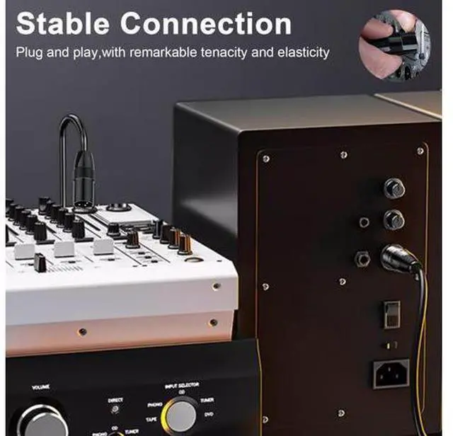 Alt view image 4 of 7 - Vszerda XLR Cable Male to Male, 3 Pin XLR Microphone Cable with Oxygen-Free Copper, Gold Plated Mixer Patch Cord for Mixer, Recording Studio, 5ft (Pack of 2)