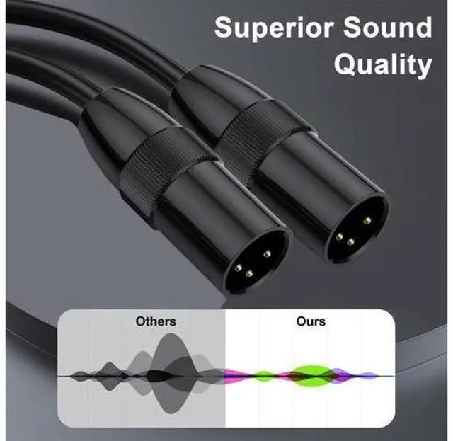 Alt view image 5 of 7 - Vszerda XLR Cable Male to Male, 3 Pin XLR Microphone Cable with Oxygen-Free Copper, Gold Plated Mixer Patch Cord for Mixer, Recording Studio, 5ft (Pack of 2)