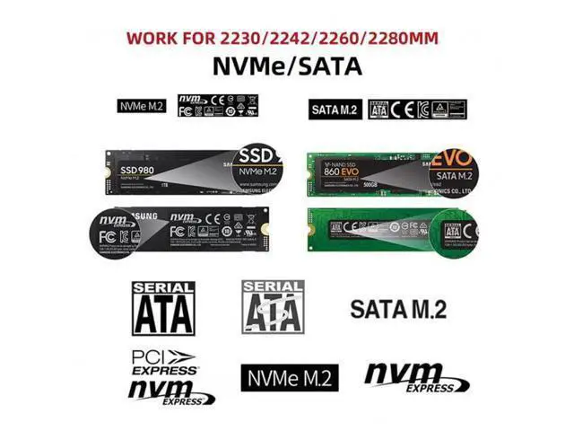 Alt view image 5 of 7 - Vszerda Type-C USB3.0 to Combo NVME M-Key M.2 NGFF SATA SSD PCBA Case 2280/2242/2230mm Adapter RTL9210B Chipset