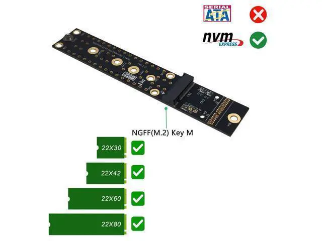 Alt view image 4 of 5 - Vszerda M.2 NVME Extender,NGFF M-Key PCIe SSD Extention Card with Anti-electromagnetic Cable 20CMS