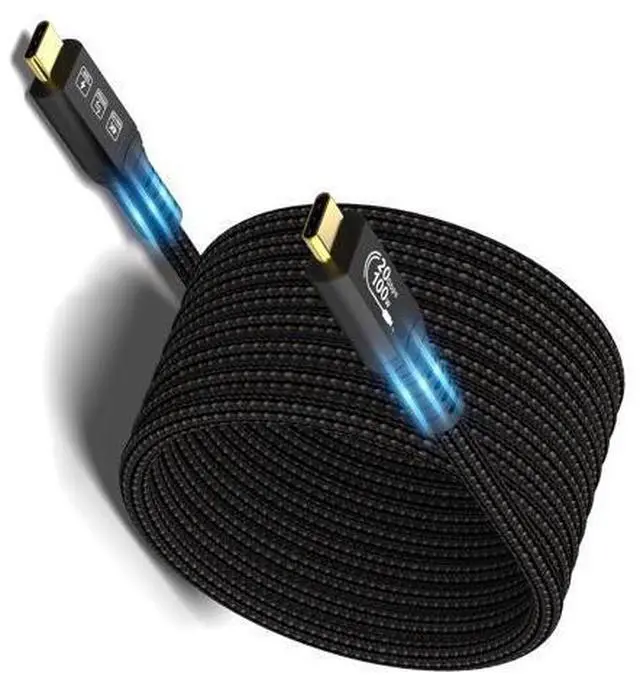 Main image of 6M 20Gbps USB C 3.2 Gen 2 Cable, Type C 4K@60Hz UHD Video 5A/100W PD3.0 Fast Charge w/E-Marker Compatible with Thunderbolt 3/4 for iPhone MacBook Samsung Galaxy Dell Monitor (USBC 3.2 20G 100W 6M)