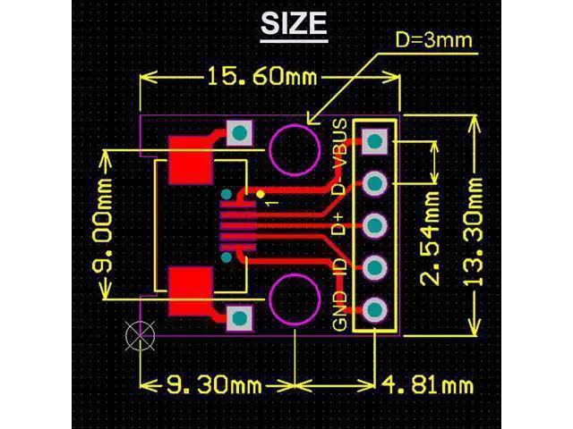 Alt view image 4 of 7 - Vszerda 10 Pcs Micro USB Female to DIP Adapter 2.54mm 5 Pin USB 2.0 Micro USB Socket to DIP Converter Breakout Board for DIY Power Supply with 50 Pin Header
