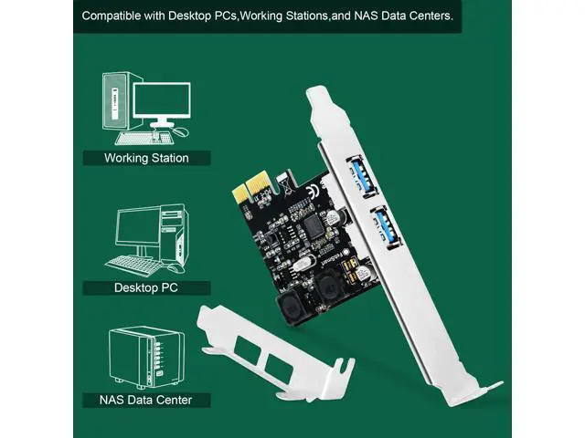 Alt view image 5 of 7 - Vszerda 2-Ports Superspeed 5Gbps USB 3.0 PCI Express Expansion Card for Windows, MAC OS X and Linux Desktop PCs, Built in Self-Powered Technology, No Need Additional Power Supply (FS-U2S-Pro)